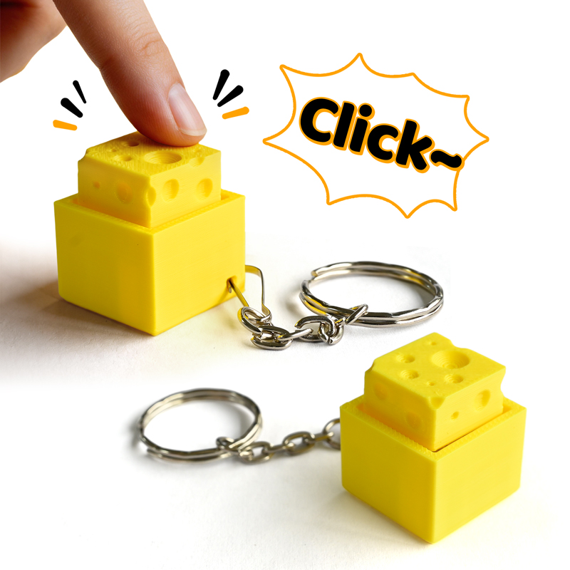 3D Printing Plastic - 3D Baskılı Peynirli Anahtar Fidget Clicker