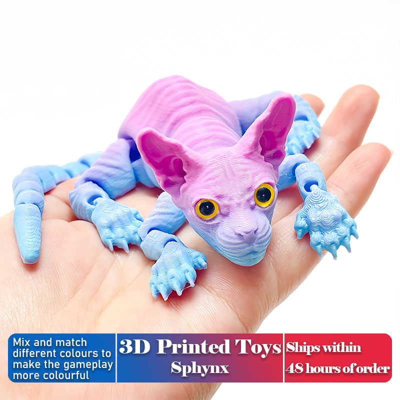 3D Printing Household Items - Gerçekçi 3D Baskılı Sphynx Kedi, Esnek