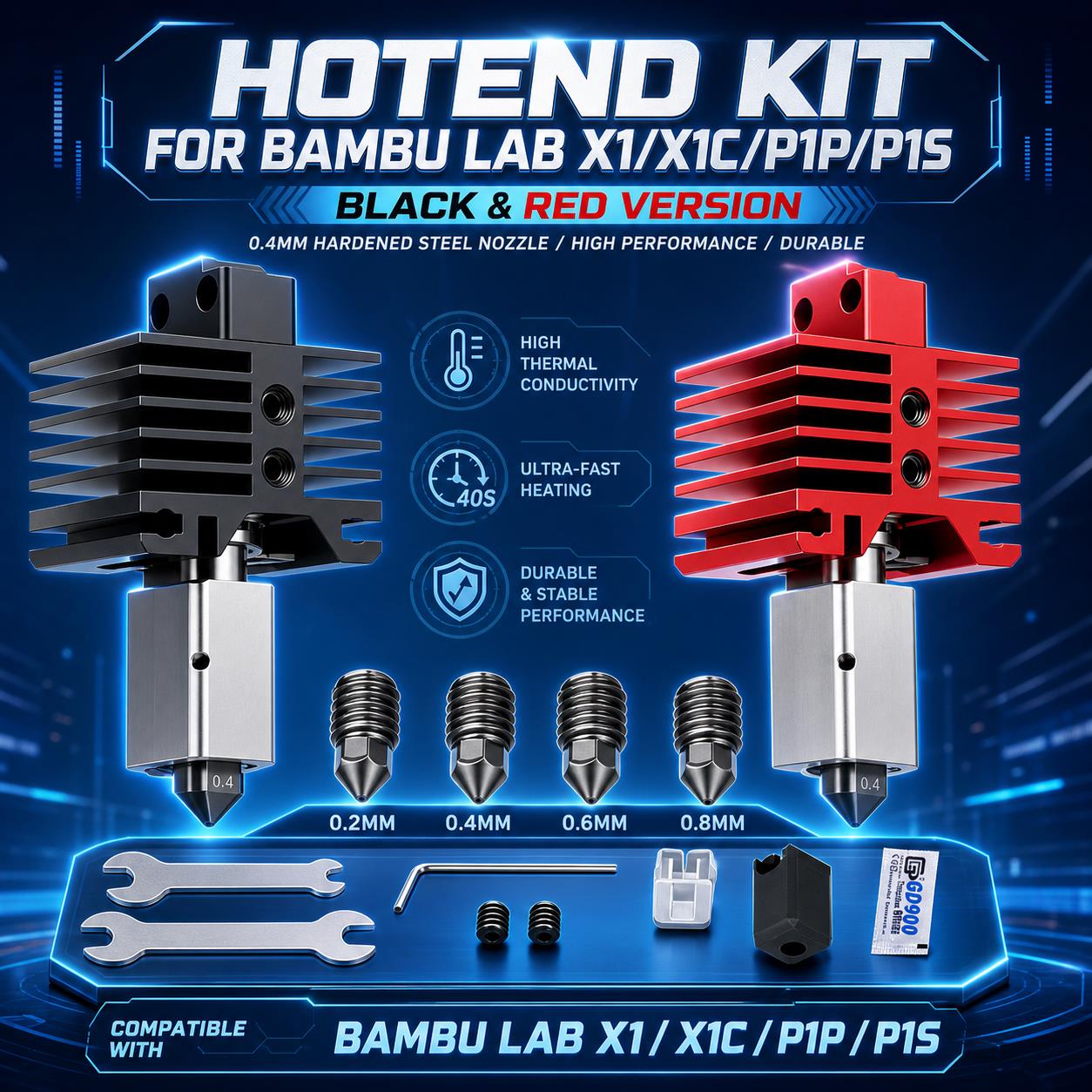 Nozzle 0.4Mm Hardened - Bambu Lab X1 / X1C /