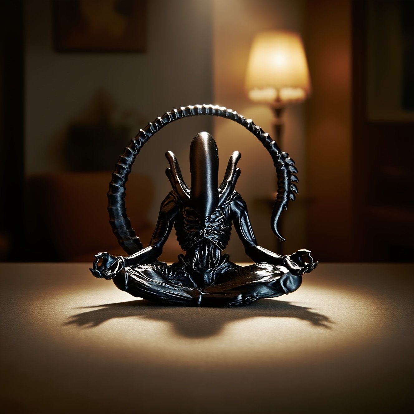 3D Printing Household Items - Meditasyon yapan uzaylı figürü 3D baskılı