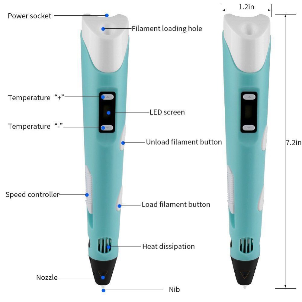 Dikale 3D Kalem LED Ekran DIY  - 3D Printing Pen For Kids incelemesi ve fiyatı