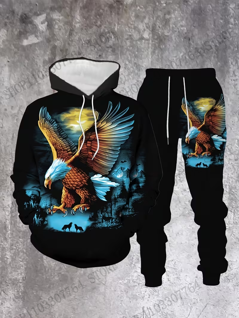 Sonbahar Kış Kapüşonlu Pantolo - 3D Printing Eagle incelemesi ve fiyatı